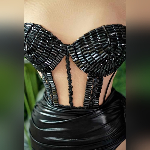 Skirt Only Black Stretch Faux Leather - Picture 2 of 5